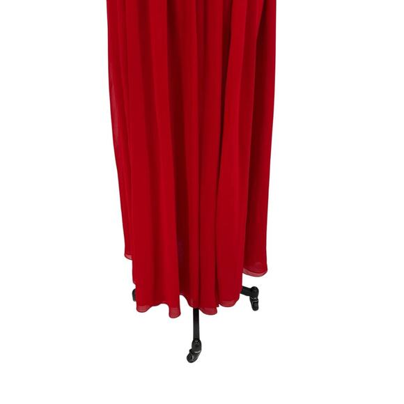 Michael Costello x Revolve Justin Gown Red Maxi‎ Lace Slit Size Large - Picture 7 of 16